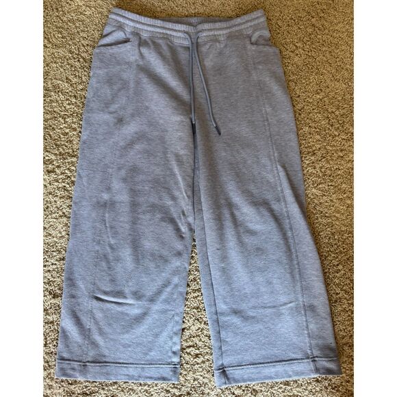 Women's Title Nine Bonfire Wide Leg Cropped Pants in Purple Heather, Size Medium - Picture 2 of 2